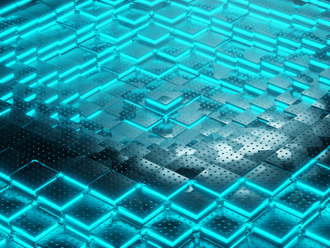 Animated Sci-Fi Industrial Metallic Tiles - Seamless Loop 3D Model