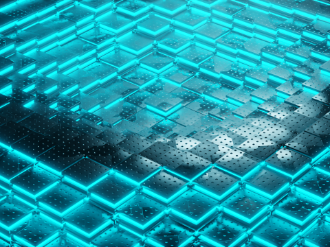 Animated Sci-Fi Industrial Metallic Tiles - Seamless Loop 3D Model