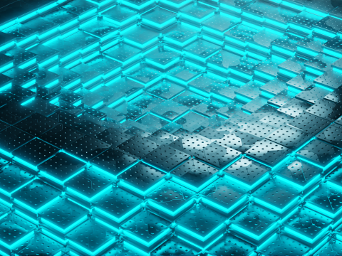 Animated Sci-Fi Industrial Metallic Tiles - Seamless Loop 3D Model