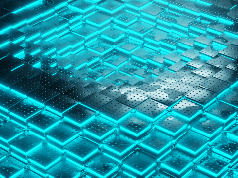 Animated Sci-Fi Industrial Metallic Tiles - Seamless Loop 3D Model