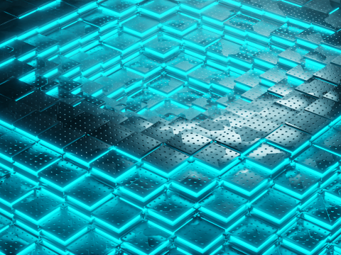 Animated Sci-Fi Industrial Metallic Tiles - Seamless Loop 3D Model