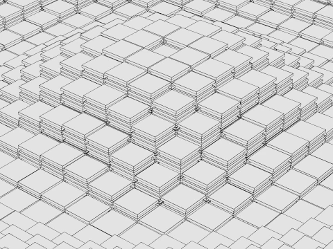Animated Sci-Fi Industrial Metallic Tiles - Seamless Loop 3D Model
