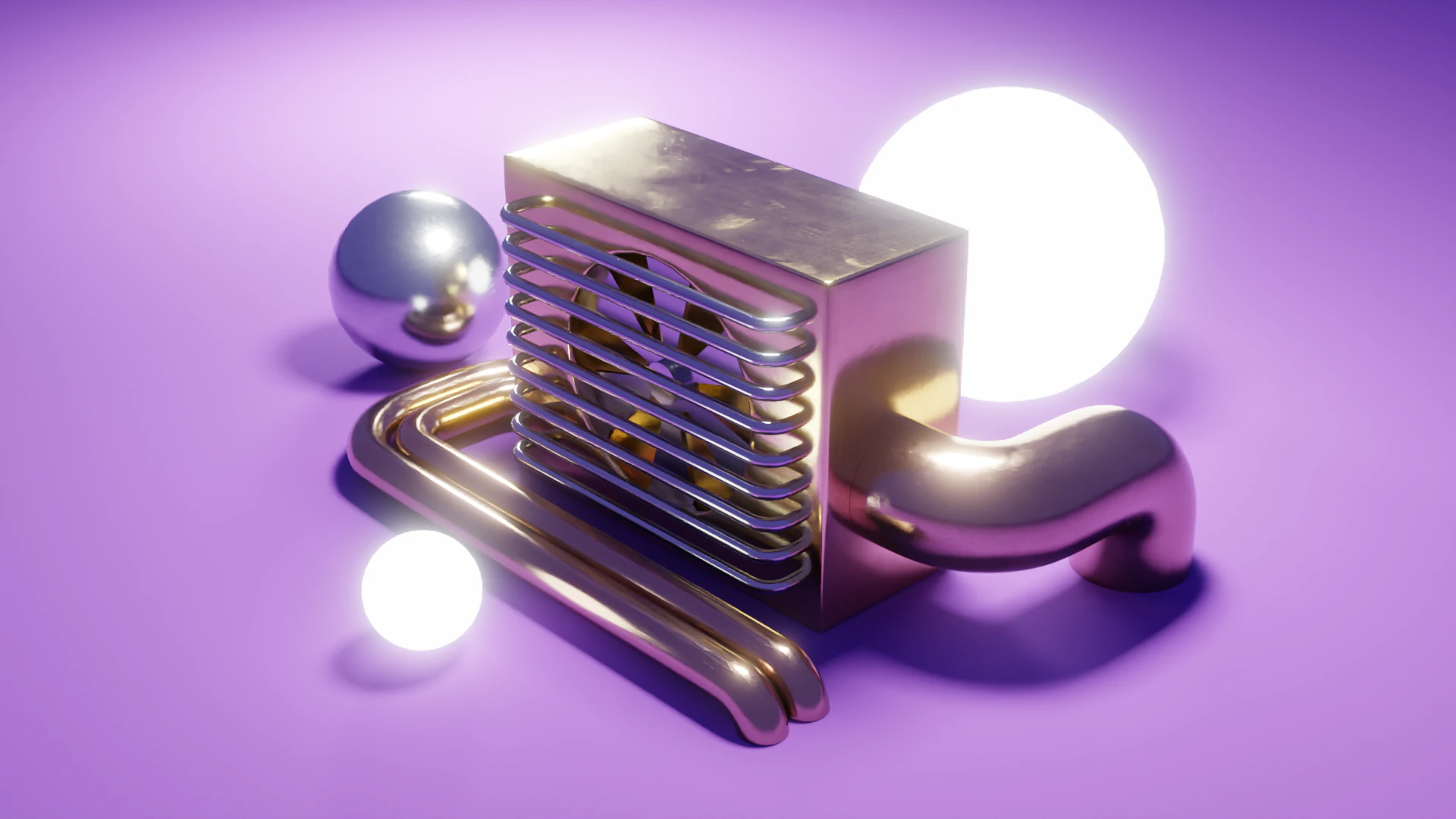 Abstract Industrial Cooling Unit 3D Model .c4d .max .obj .3ds .fbx .stl .blend