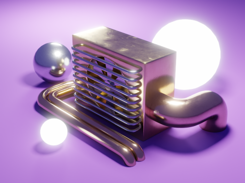 Unit&agrave; di raffreddamento industriale astratta Modello 3D