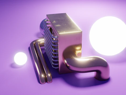 Abstract Industrial Cooling Unit 3D Model