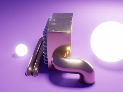 Abstract Industrial Cooling Unit 3D Model