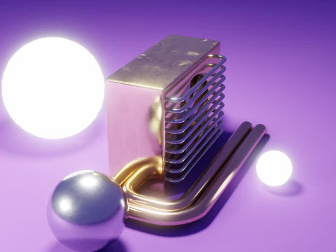 Abstract Industrial Cooling Unit 3D Model