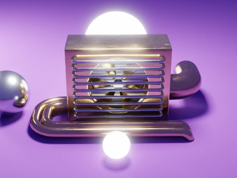 Abstract Industrial Cooling Unit 3D Model