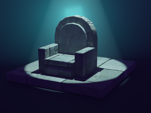 Зруйнований монархічний трон 3D Модель