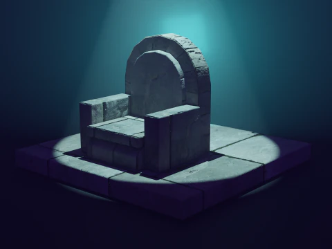 Le tr&ocirc;ne des monarques en ruine Modèle 3D