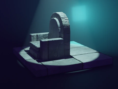 Le tr&ocirc;ne des monarques en ruine Modèle 3D