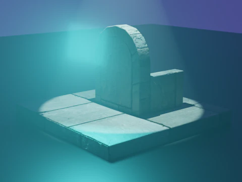 Le tr&ocirc;ne des monarques en ruine Modèle 3D