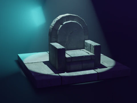 Le tr&ocirc;ne des monarques en ruine Modèle 3D