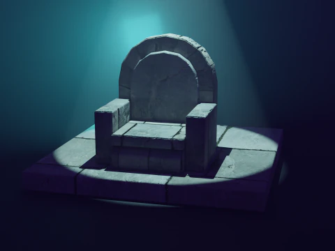 Le tr&ocirc;ne des monarques en ruine Modèle 3D