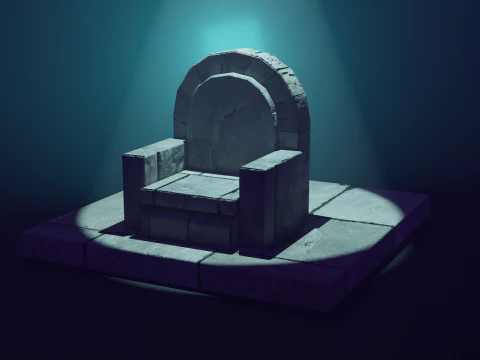 Le tr&ocirc;ne des monarques en ruine Modèle 3D