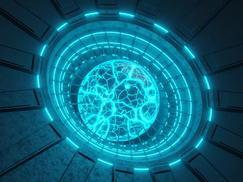 Nucleo energetico al plasma fantascientifico animato Modello 3D