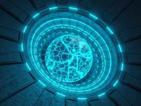 Nucleo energetico al plasma fantascientifico animato Modello 3D