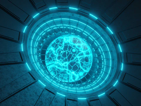 Nucleo energetico al plasma fantascientifico animato Modello 3D