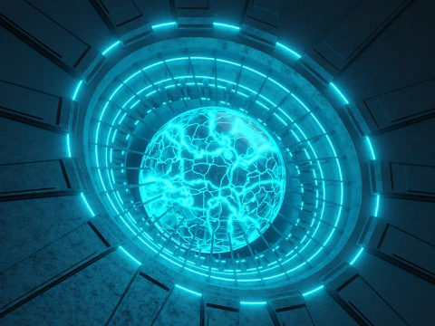 Nucleo energetico al plasma fantascientifico animato Modello 3D