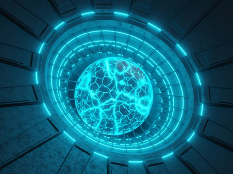 Nucleo energetico al plasma fantascientifico animato Modello 3D