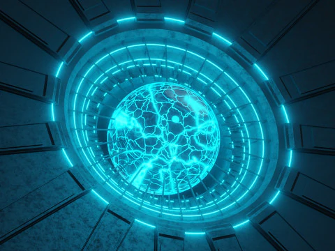 Nucleo energetico al plasma fantascientifico animato Modello 3D