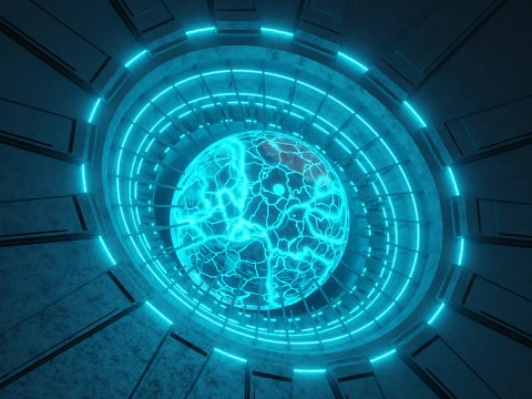 Nucleo energetico al plasma fantascientifico animato Modello 3D