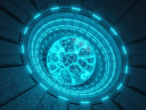Nucleo energetico al plasma fantascientifico animato Modello 3D