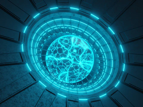 Nucleo energetico al plasma fantascientifico animato Modello 3D