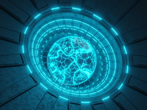Nucleo energetico al plasma fantascientifico animato Modello 3D