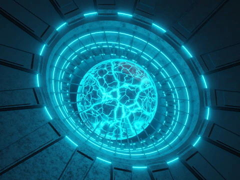 Nucleo energetico al plasma fantascientifico animato Modello 3D