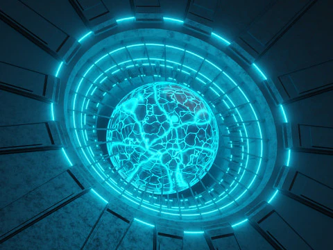 Nucleo energetico al plasma fantascientifico animato Modello 3D