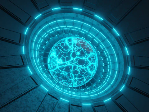 Nucleo energetico al plasma fantascientifico animato Modello 3D