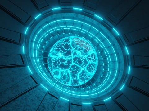 Nucleo energetico al plasma fantascientifico animato Modello 3D