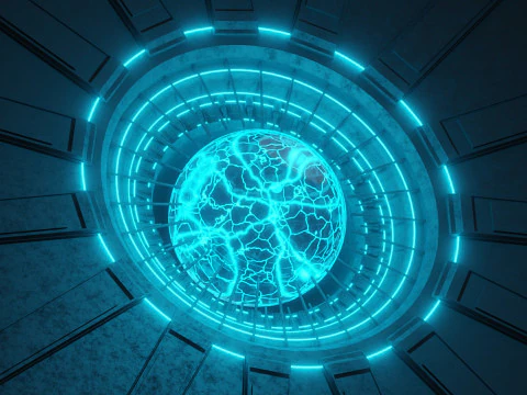 Nucleo energetico al plasma fantascientifico animato Modello 3D