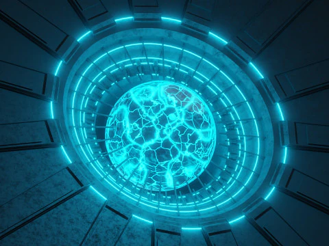 Nucleo energetico al plasma fantascientifico animato Modello 3D