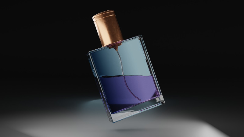 Premium-Parf&uuml;mflasche aus Glas 3D Modell .c4d .max .obj .3ds .fbx .stl .blend 