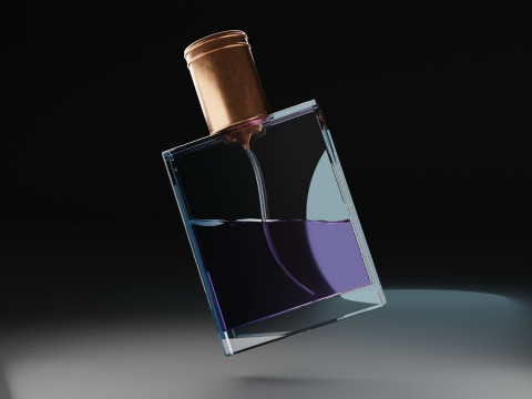 Premium-Parf&uuml;mflasche aus Glas 3D Modell