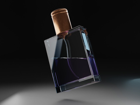 Premium-Parf&uuml;mflasche aus Glas 3D Modell