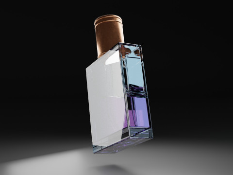 Premium-Parf&uuml;mflasche aus Glas 3D Modell