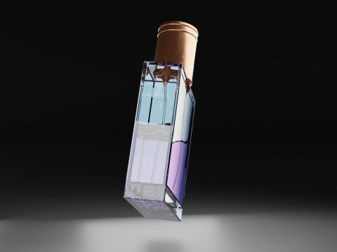 Premium-Parf&uuml;mflasche aus Glas 3D Modell