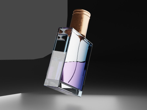 Premium-Parf&uuml;mflasche aus Glas 3D Modell