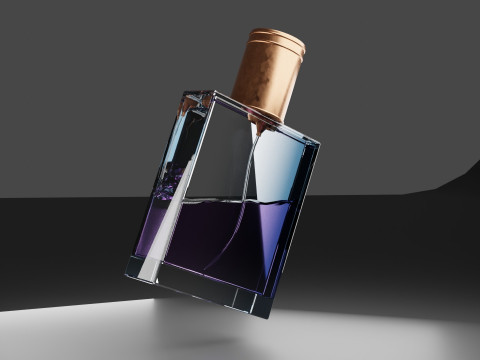 Premium-Parf&uuml;mflasche aus Glas 3D Modell