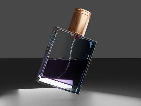 Premium-Parf&uuml;mflasche aus Glas 3D Modell