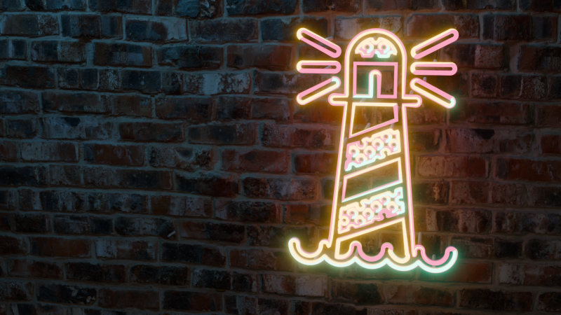 Lighthouse Neon Sign 3D Model .c4d .max .obj .3ds .fbx .stl .blend 