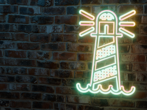 Lighthouse Neon Sign 3D Model