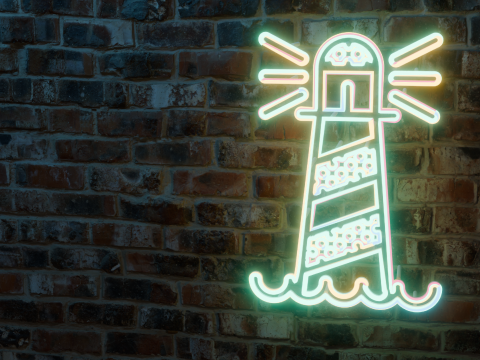 Lighthouse Neon Sign 3D Model