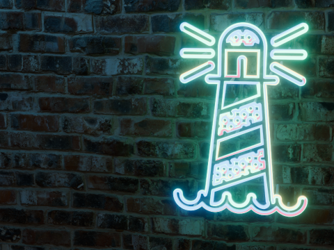Lighthouse Neon Sign 3D Model