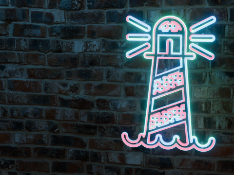 Lighthouse Neon Sign 3D Model