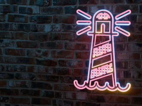 Lighthouse Neon Sign 3D Model
