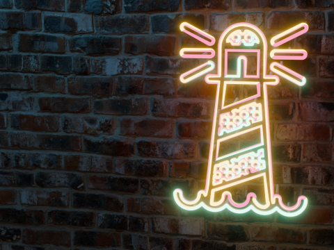Lighthouse Neon Sign 3D Model